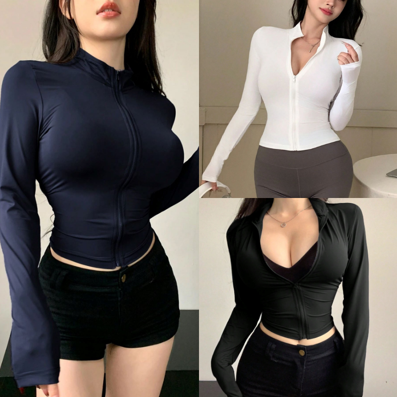 Half-Zipped Longsleeves Basic Solid