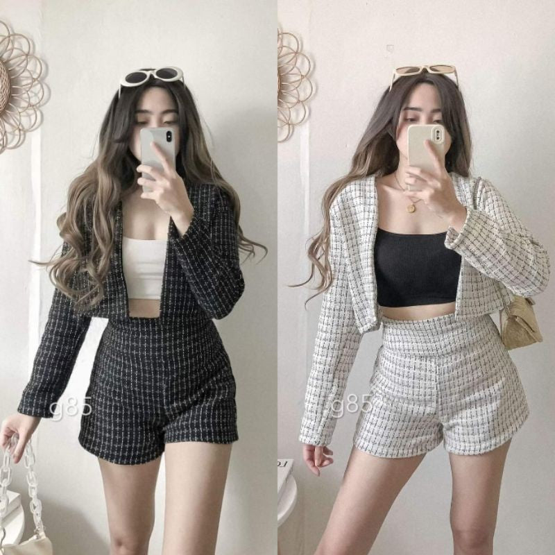 Tweed Georgia Terno Short and Crop Blazer